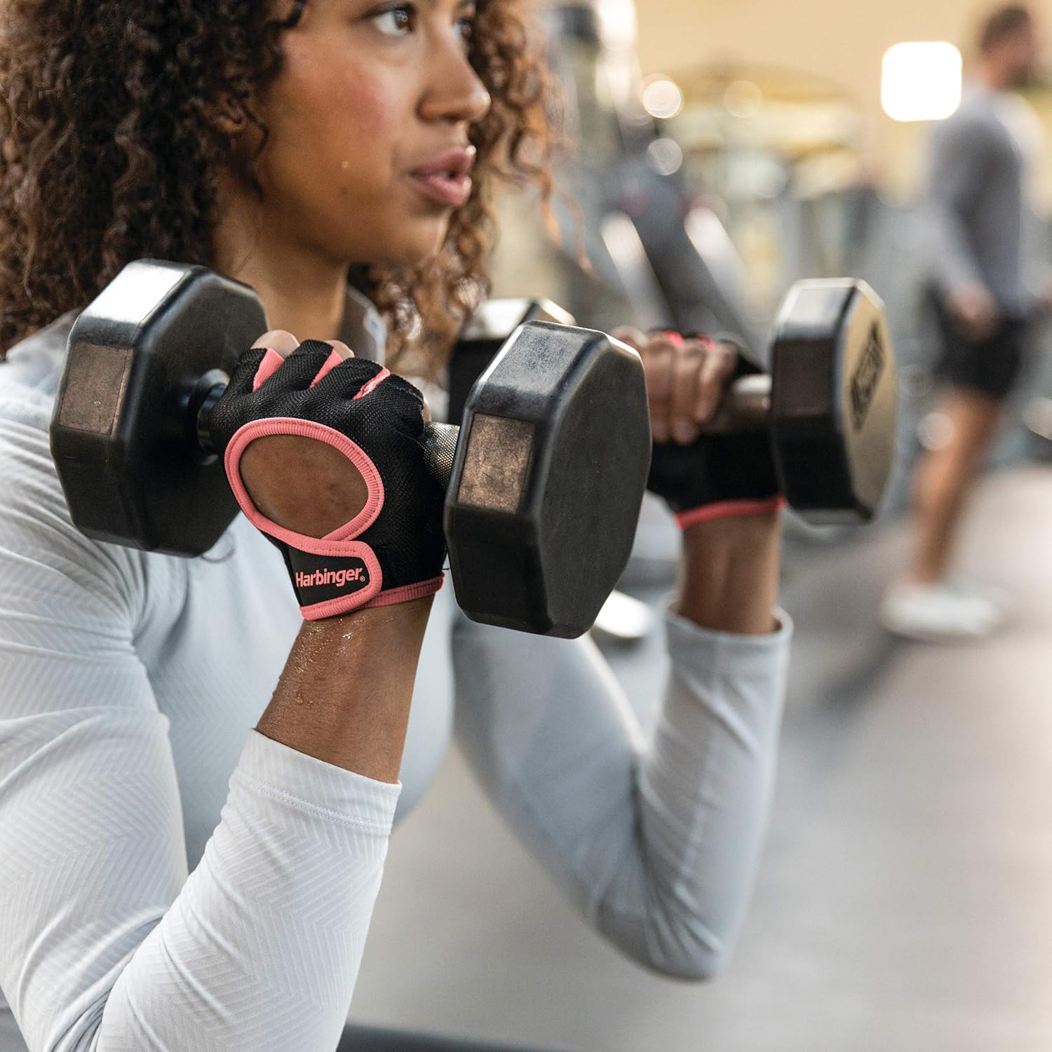 Harbinger Power Gloves, Women’s (Black) - Double-Stitched, Genuine Leather Padded Palm & Reinforced Seams - Easy On/Off Wrist & Finger Pull Tabs - Adjustable Closure - Half-Finger, Breathable Design